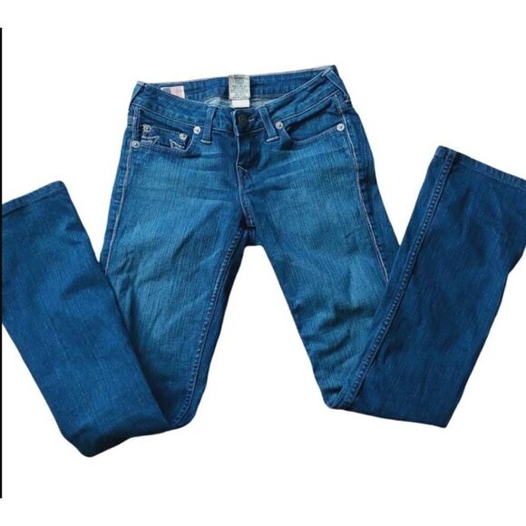 True ReligionāTori Boot Cut Jeans Dark Wash Size 25 Made in USA Y2K - Picture 2 of 9